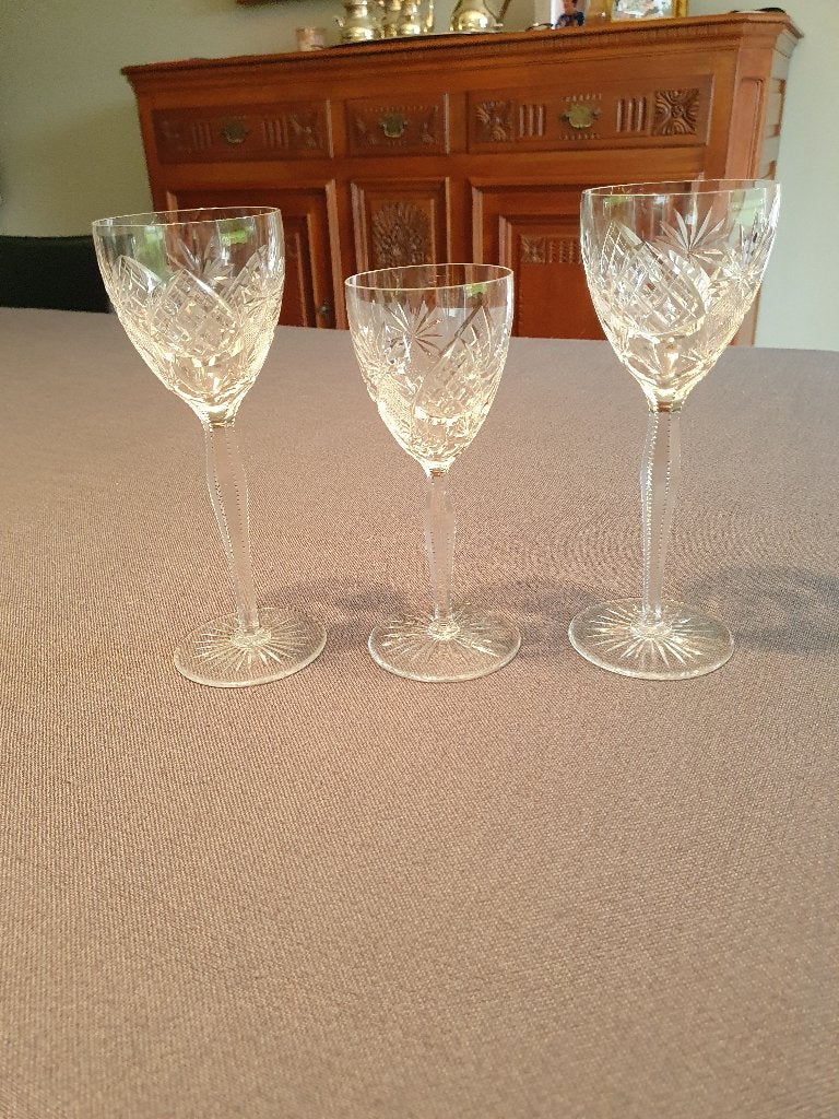 Val Saint Lambert — Verres anciens en cristal « Cathédrale », Antiquités & Art, Enlèvement