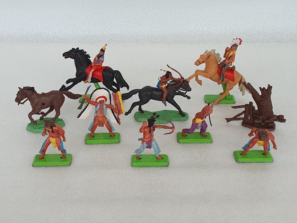 Lot van 10 Britains figuren en attributen - Native Americans, Ophalen of Verzenden, Gebruikt