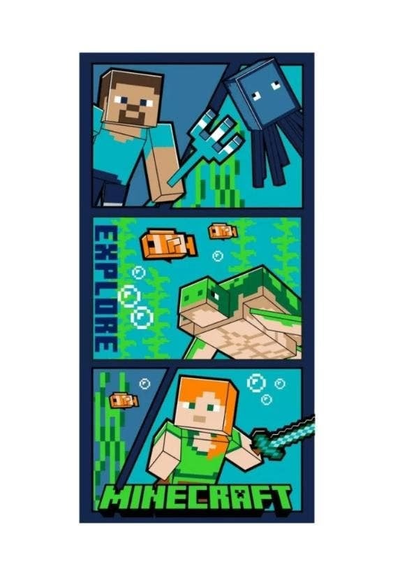 Minecraft Badlaken / Strandlaken - Sneldrogend, Kinderen en Baby's, Kinderkleding | Kinder-zwemkleding, One size, Minecraft, Nieuw