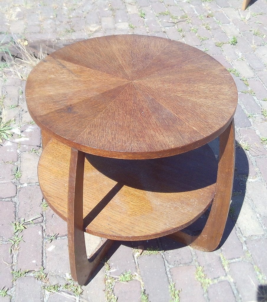 Belle table ronde rétro en bois - 58H et 58D, Collections, Rétro, Enlèvement, Maison et Meubles