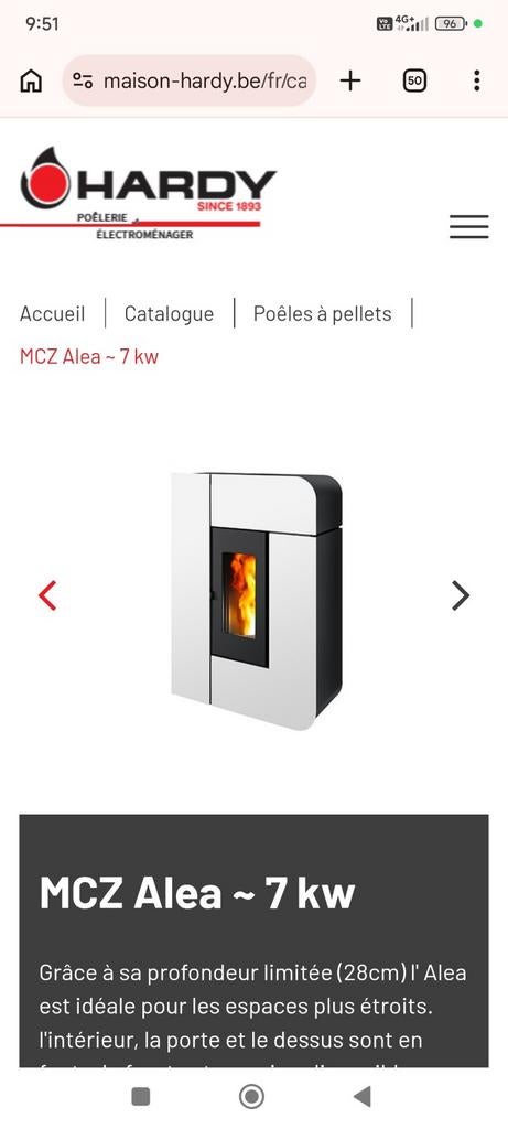 Poêle à pellets neuf blanc moderne coin du feu, Ophalen