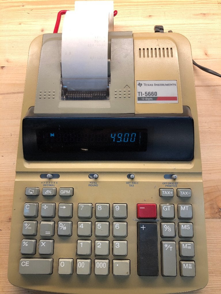 Texas Instrument TI 5660 met papierrol, Enlèvement