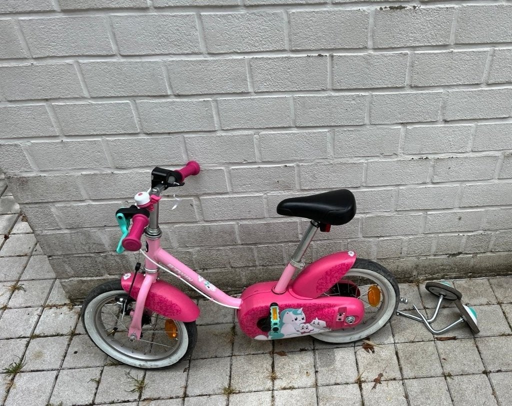 Meisjesfiets 3 tot 6 jaar, Fietsen en Brommers, Ophalen, Terugtraprem, Gebruikt, 14 inch of minder