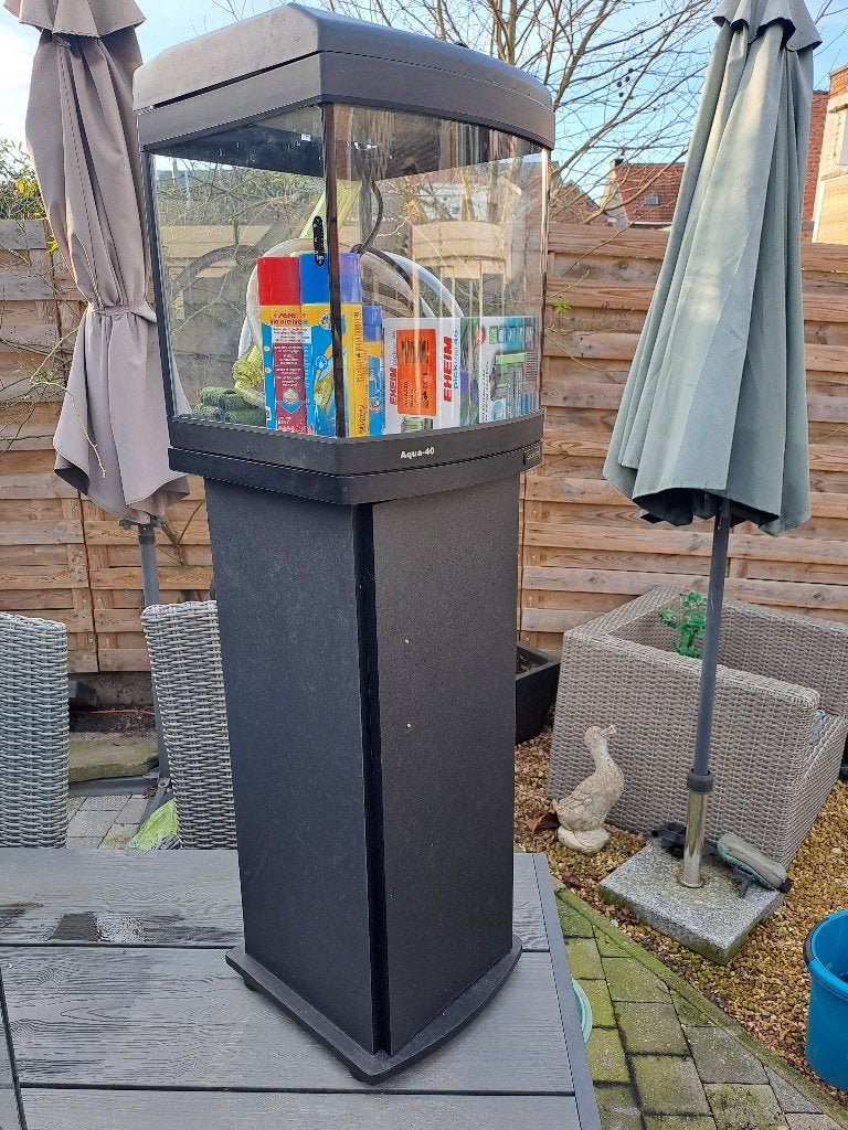 kleine aquarium te koop, Ophalen, Gebruikt, Gevuld zoetwateraquarium