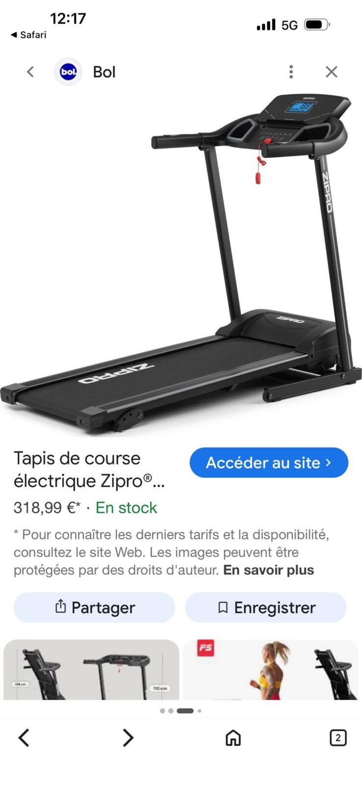Tapis de course ou marche neuf marque Zipro, Sports & Fitness, Enlèvement, Comme neuf, Tapis roulant
