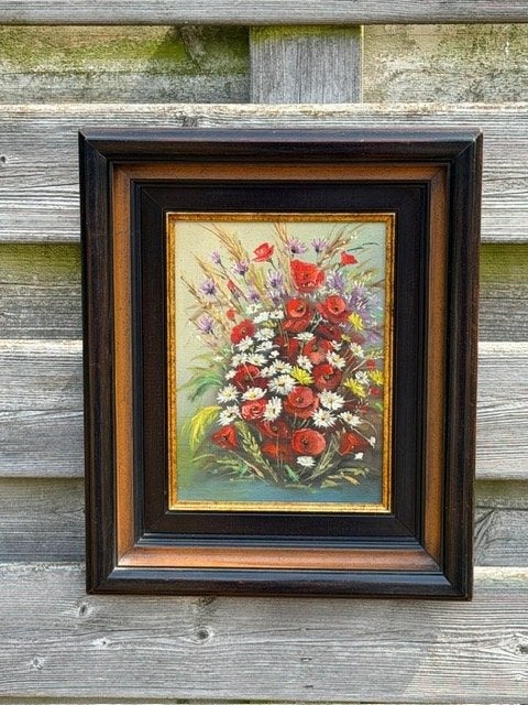 Schilderij, Antiquités & Art, Art | Peinture | Classique, Enlèvement, Classique, Peint à la main, Fleurs