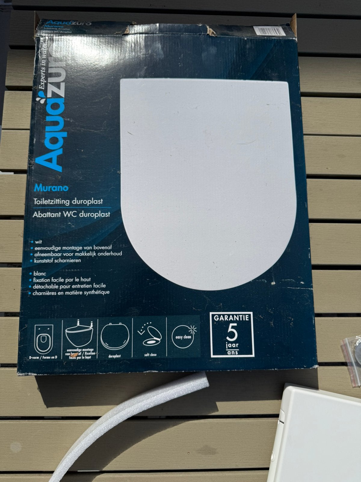 Aqua zura wc-bril murano, Ophalen, Nieuw, Wit