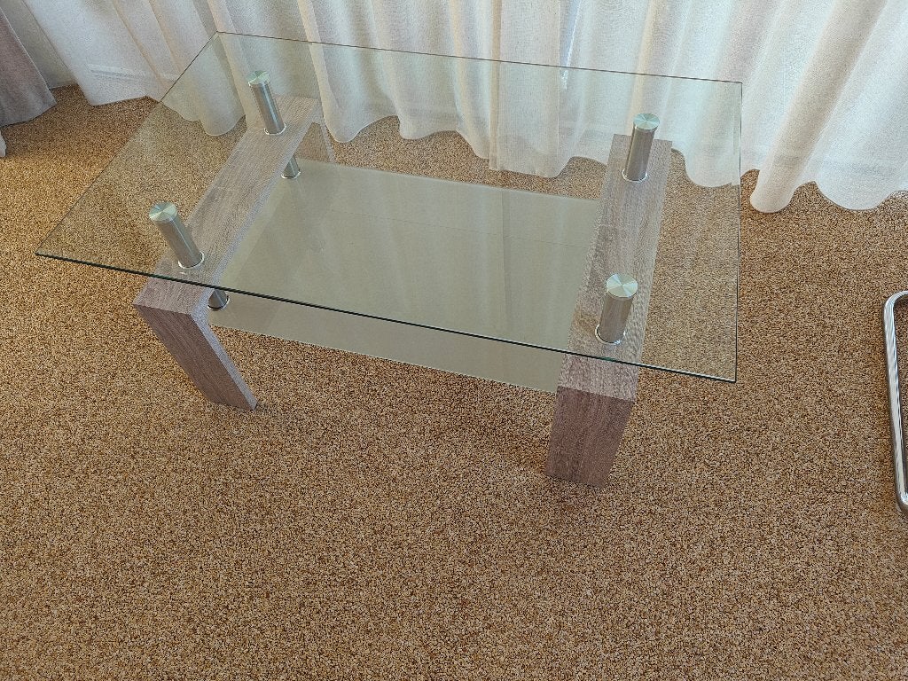 Salontafel, Maison & Meubles, 100 à 150 cm, Autres essences de bois, Comme neuf, Enlèvement