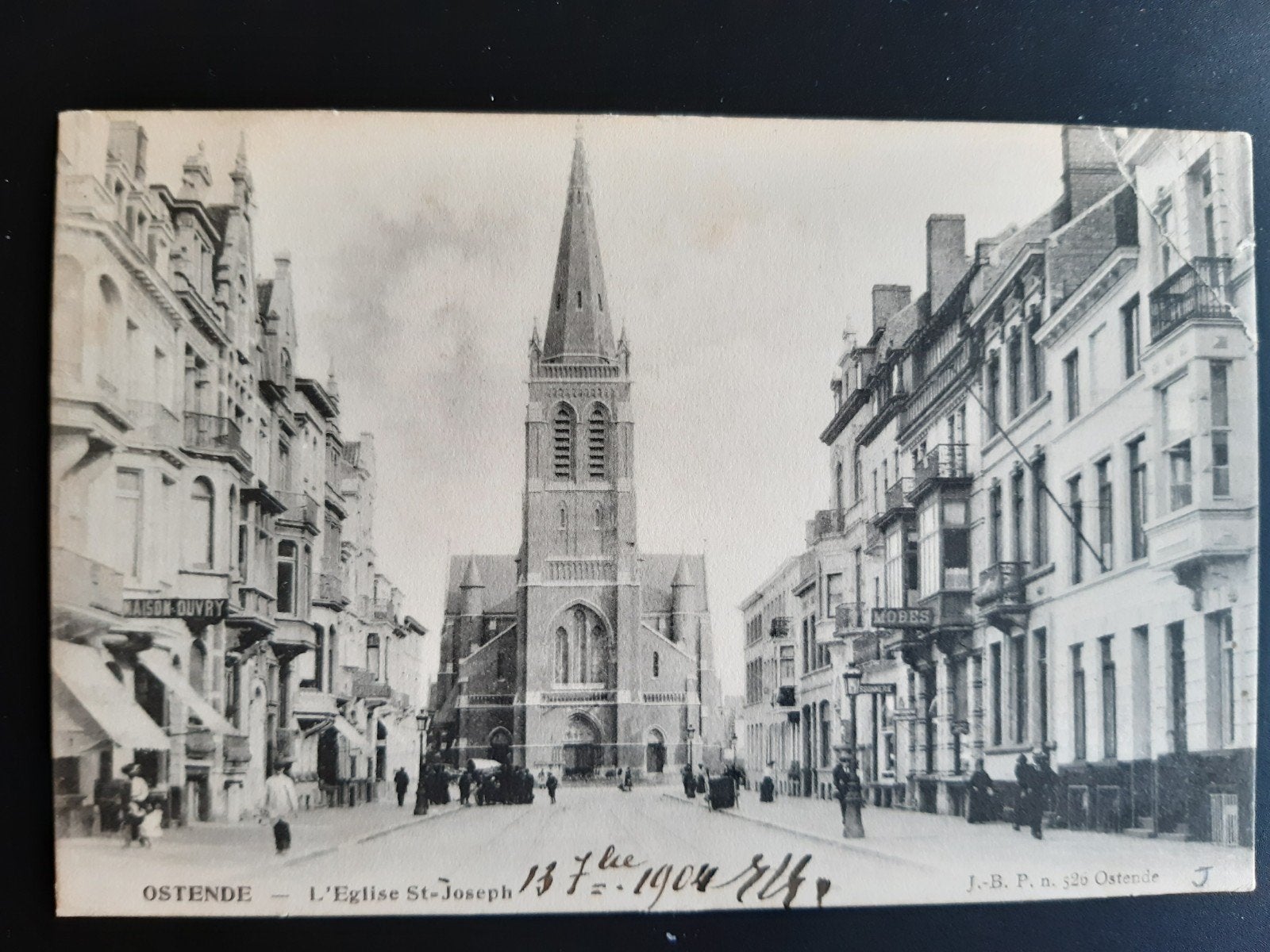 postkaart OOSTENDE EGLISE st Joseph KERK, Ophalen of Verzenden
