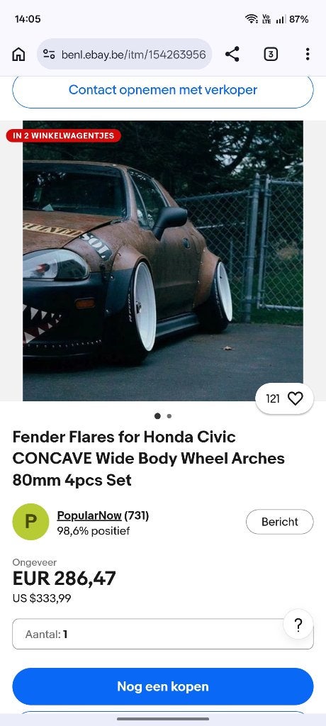 Élargisseur garde-boue Honda Civic,CRX,delsol CONCAVE8cm set, Enlèvement, Honda