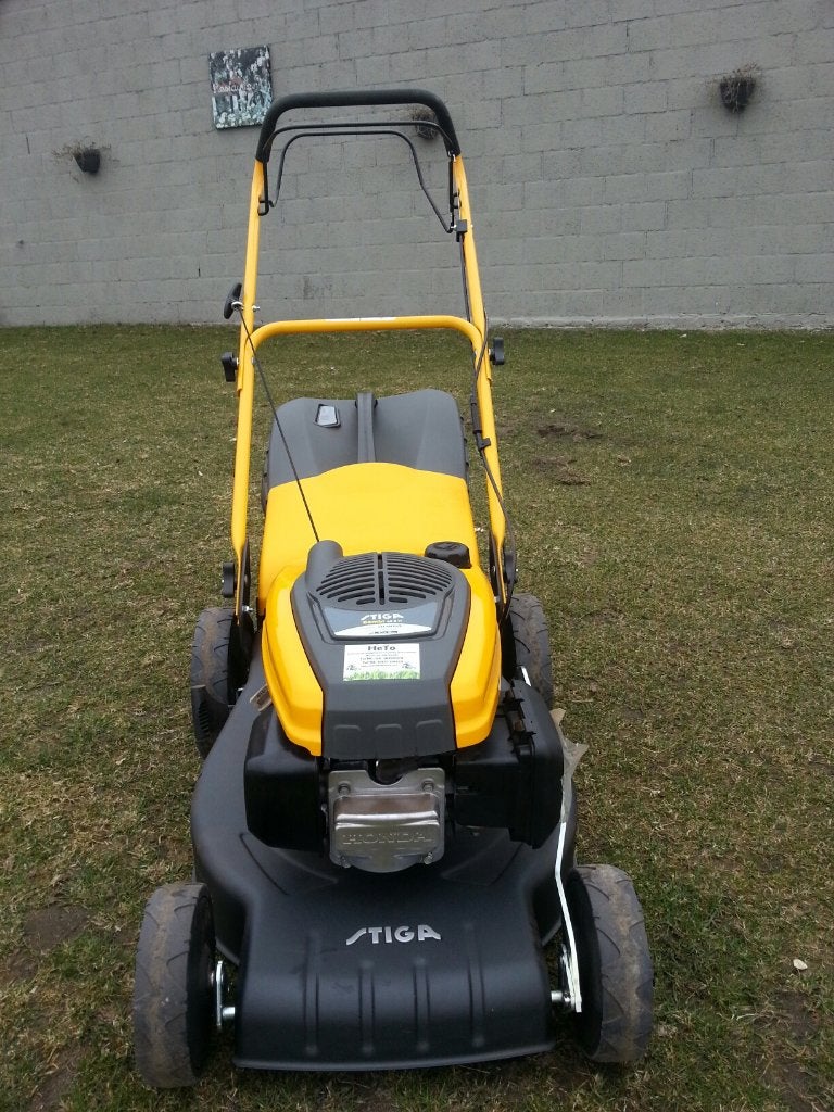 NIEUW Stiga 48SH Honda zelftr grasmaaier benz mulch + opvang, Ophalen, Cirkelmaaier, Stiga, Nieuw