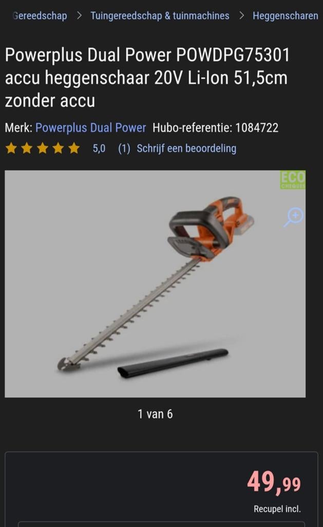 Haagschaar  heggenschaar power plus hubo, Enlèvement