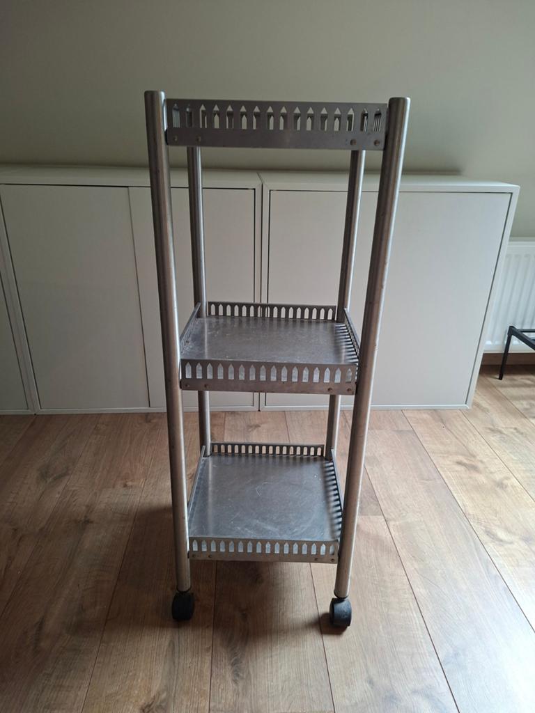 Trolley met zwenkwielen 3 etages RVS, Ophalen