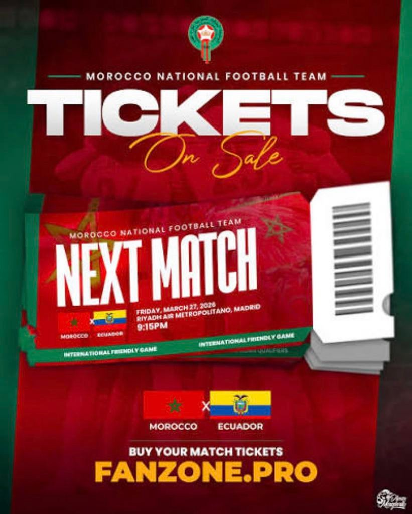 2 marokko - ecuador tickets, Tickets en Kaartjes, Twee personen
