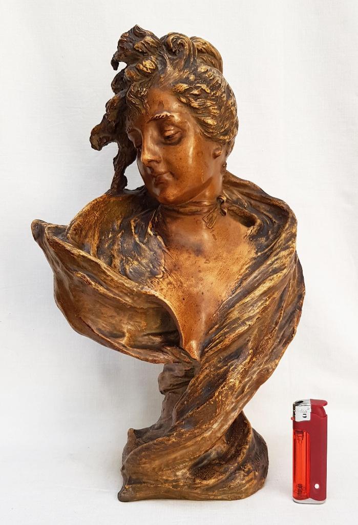 Art Nouveau Buste - Sarah Bernhardt - RSK - Stellmacher, Antiek en Kunst, Kunst | Beelden en Houtsnijwerken, Ophalen of Verzenden