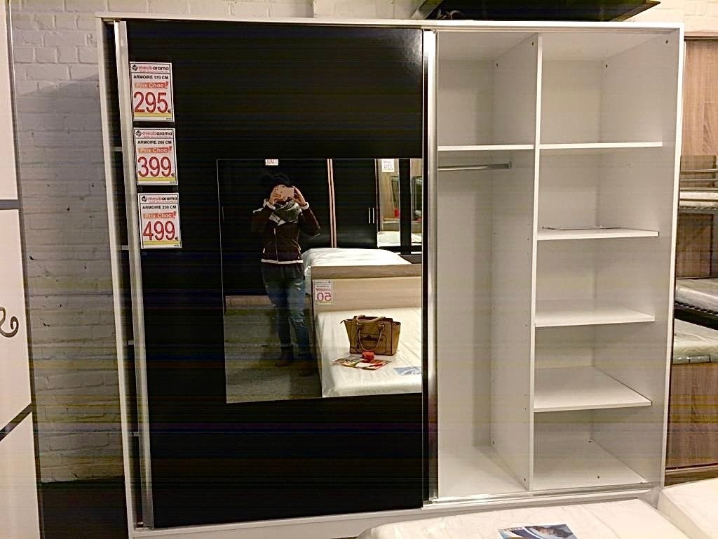 armoire 2 portes coulissantes avec miroir, Maison & Meubles, Armoires | Penderies & Garde-robes, 150 à 200 cm, Comme neuf, Contemporain