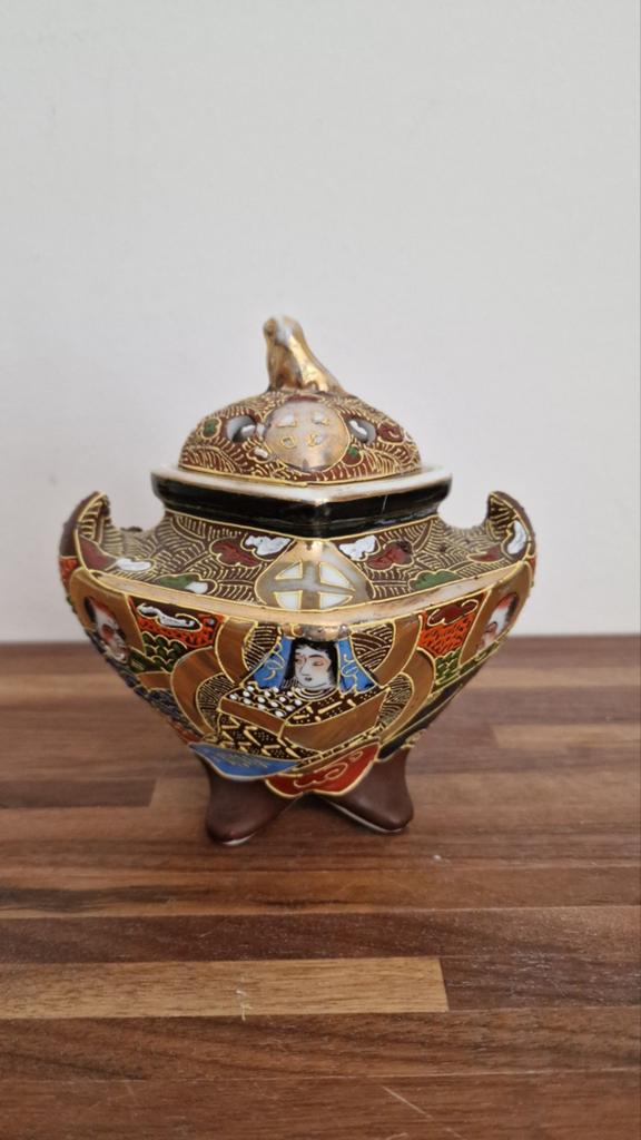 antieke Japanse Satsuma-porseleinen wierookbrander, Antiek en Kunst, Ophalen of Verzenden
