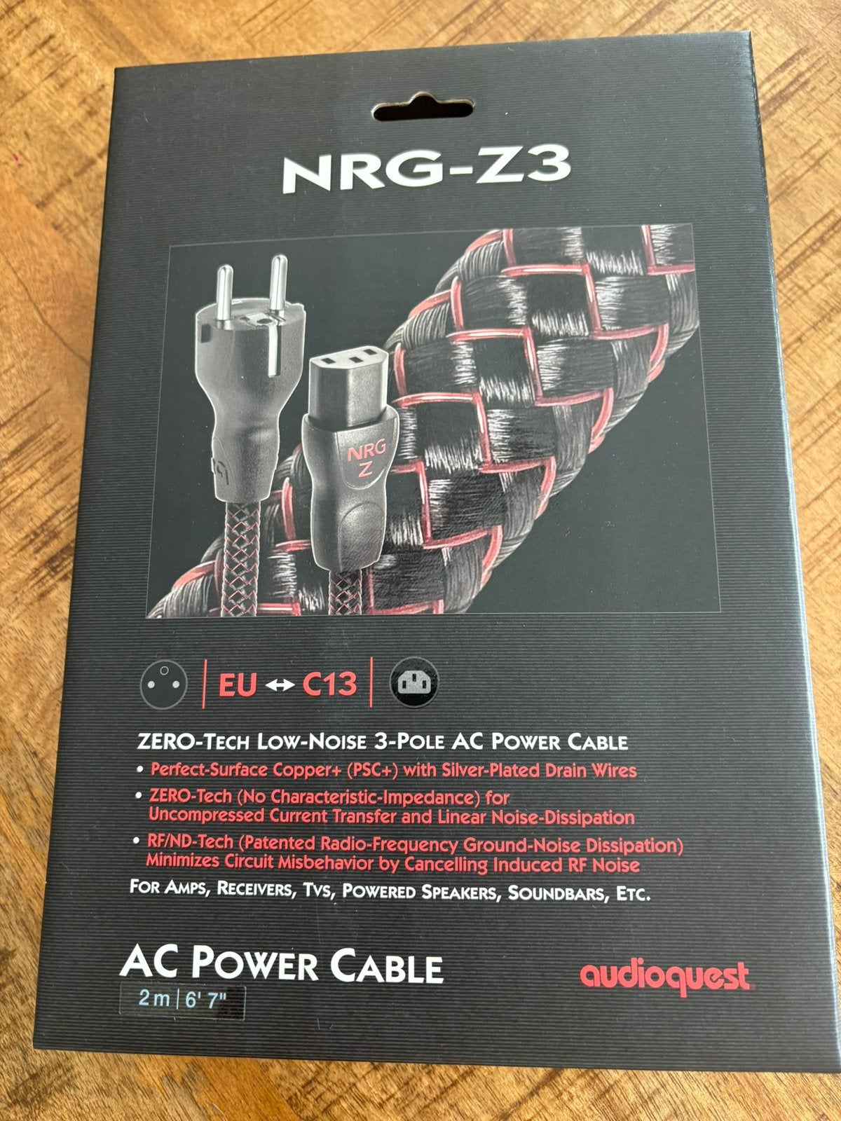 Audioquest NRG-Z3 - Câble d'alimentation -2 m - Parfait état, TV, Hi-fi & Vidéo, Enlèvement, Comme neuf