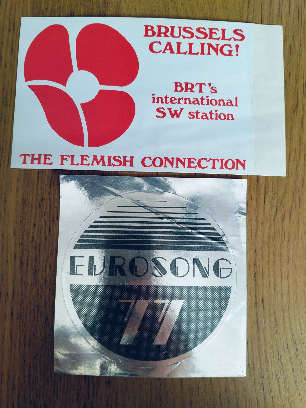2 oude stickers jaren 70 Eurosong, Enlèvement ou Envoi