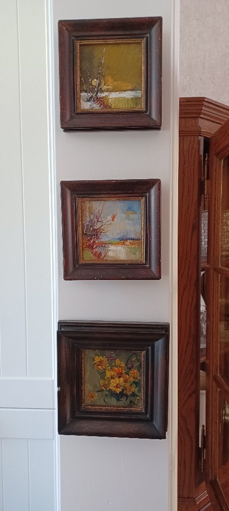 schilderijtjes, Antiek en Kunst, Ophalen, Doek, Landschap, Olieverf