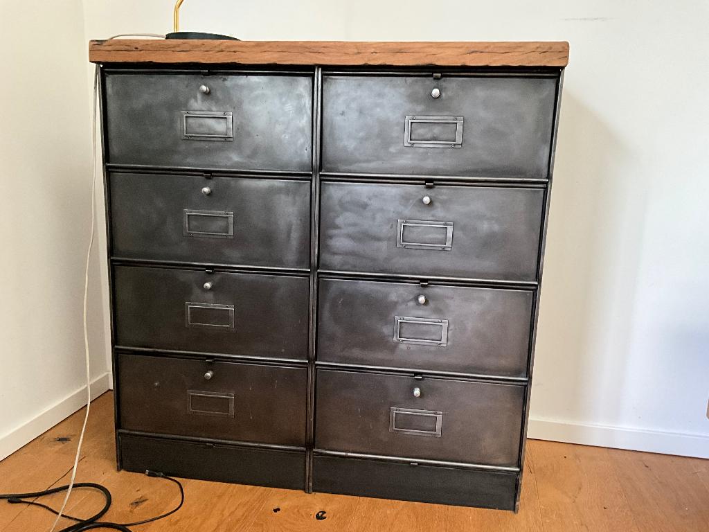 MEUBLE CONSOLE 8 CASIERS INDUSTRIEL CLAPET RONEO, Enlèvement, Utilisé
