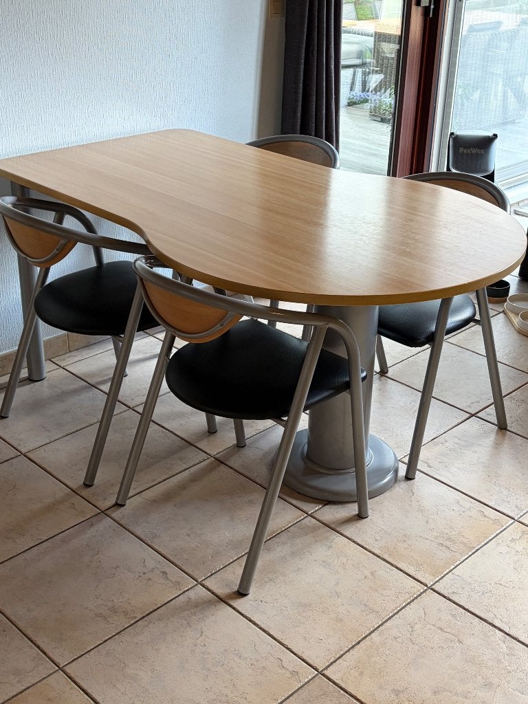 Tafel + stoelen, Ophalen, Gebruikt, 100 tot 150 cm, 50 tot 100 cm