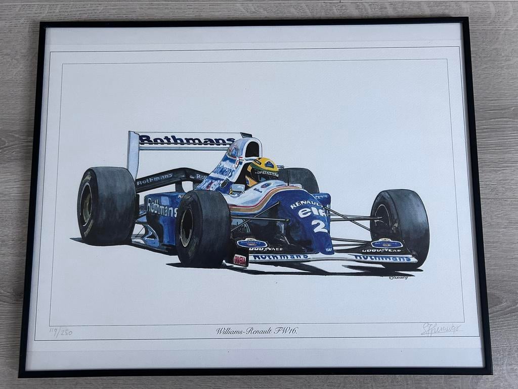 Ayrton Senna lithografie F1, Antiek en Kunst, Ophalen of Verzenden