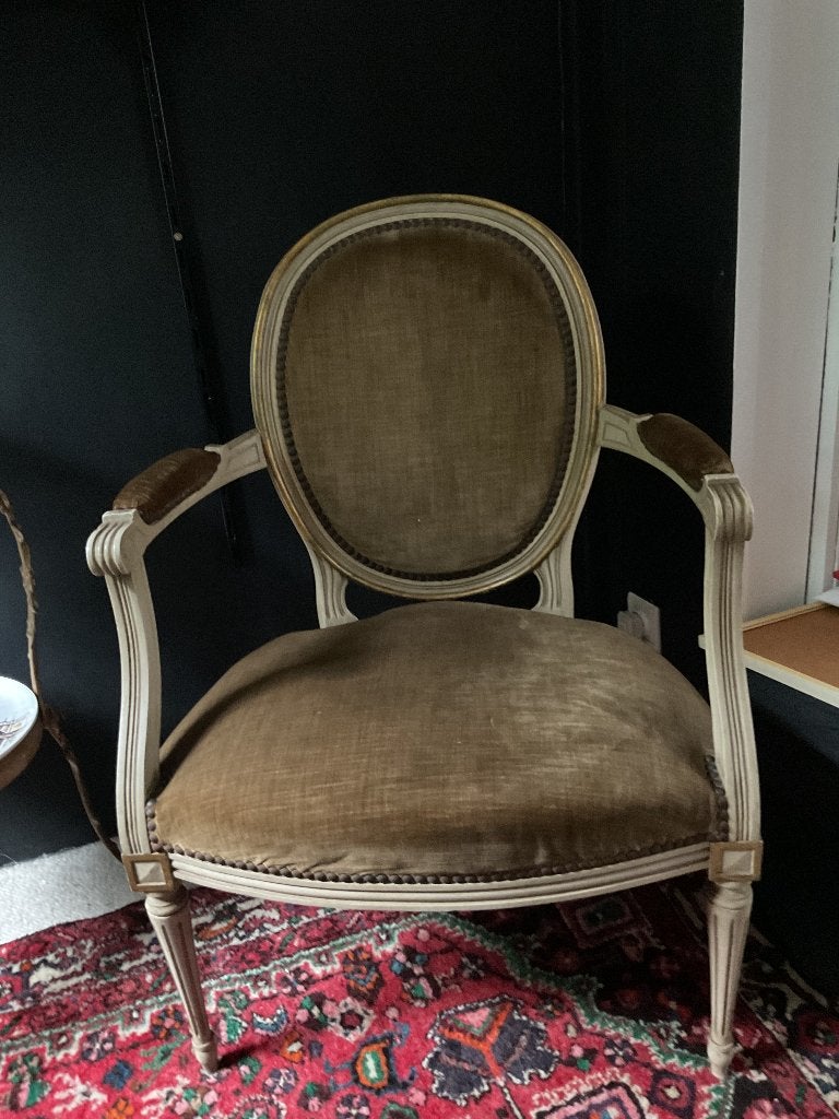 Oude stoel in velours Louis XVI, Antiek en Kunst, Ophalen