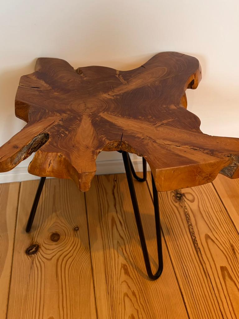 Boomstaf tafeltje, Huis en Inrichting, Minder dan 55 cm, Zo goed als nieuw, Overige vormen, Hout