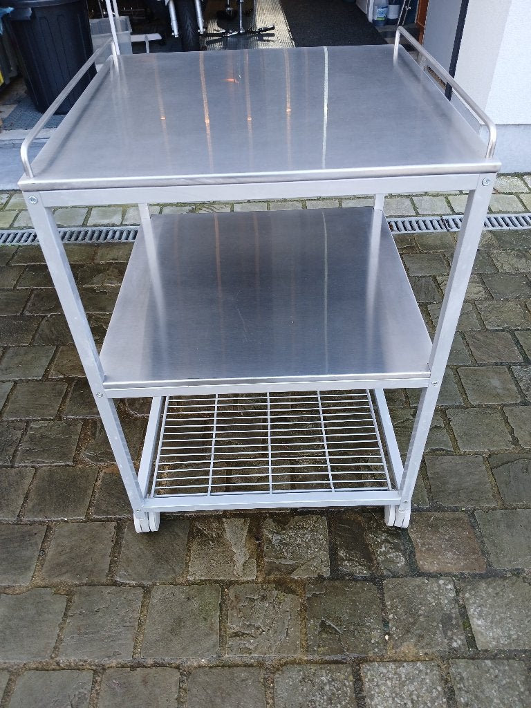 INOX tafeltje, Enlèvement, Utilisé, Mobilier en inox