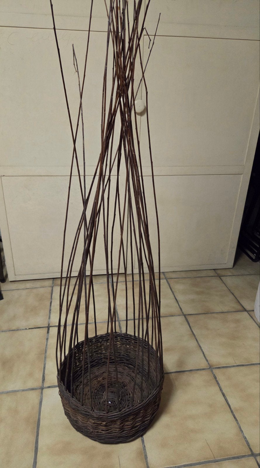 Rieten plantenbak, Ophalen, Mand
