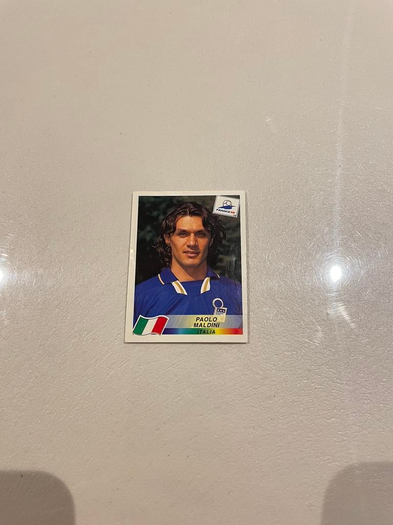 Panini - Sticker Paolo Maldini WK France 1998 Danone, Verzamelen, Ophalen of Verzenden, Zo goed als nieuw