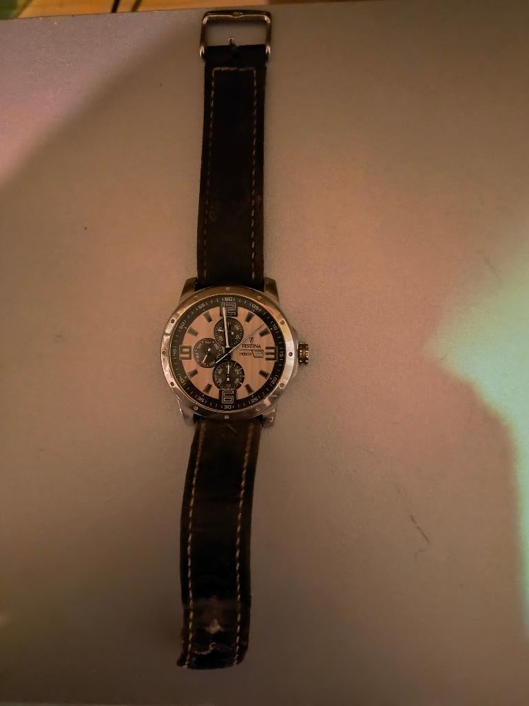 festina horloge, Handtassen en Accessoires, Horloges | Heren, Gebruikt, Polshorloge, Overige merken, Staal, Leer, Ophalen