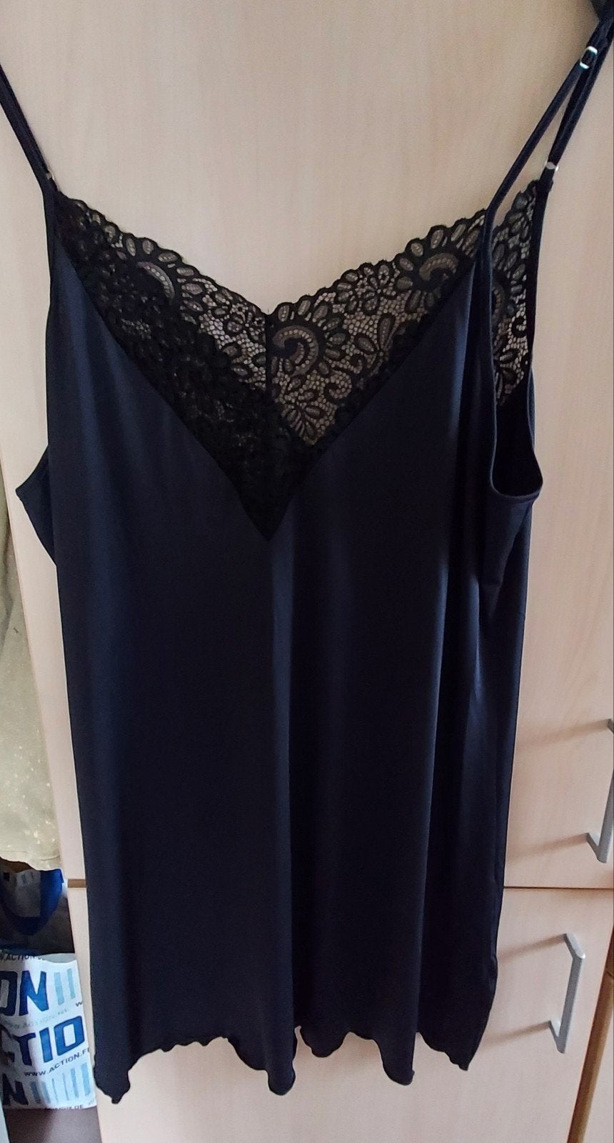 robe de nuit noire 2XL, Kleding | Dames, Pyjama's, Ophalen of Verzenden
