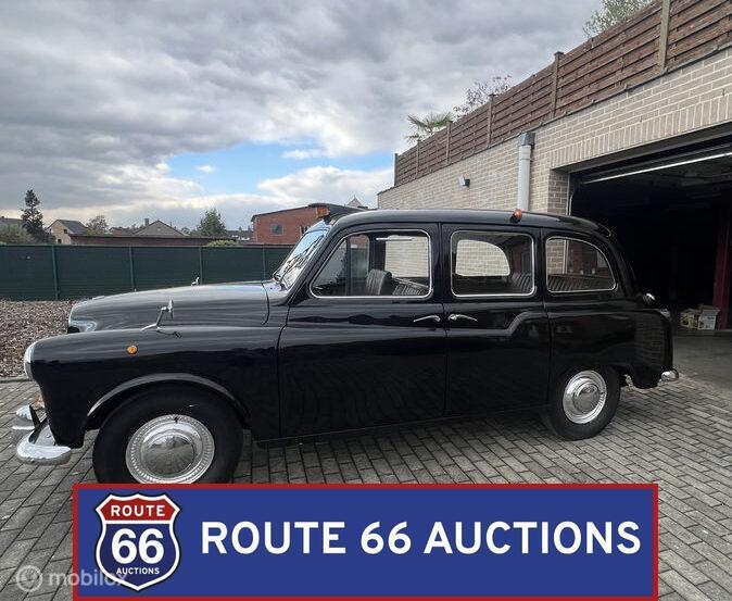 Austin F4 Taxi | 1952 | Route 66 Auctions, Auto's, Oldtimers, Austin, Zwart, Bedrijf, Handgeschakeld