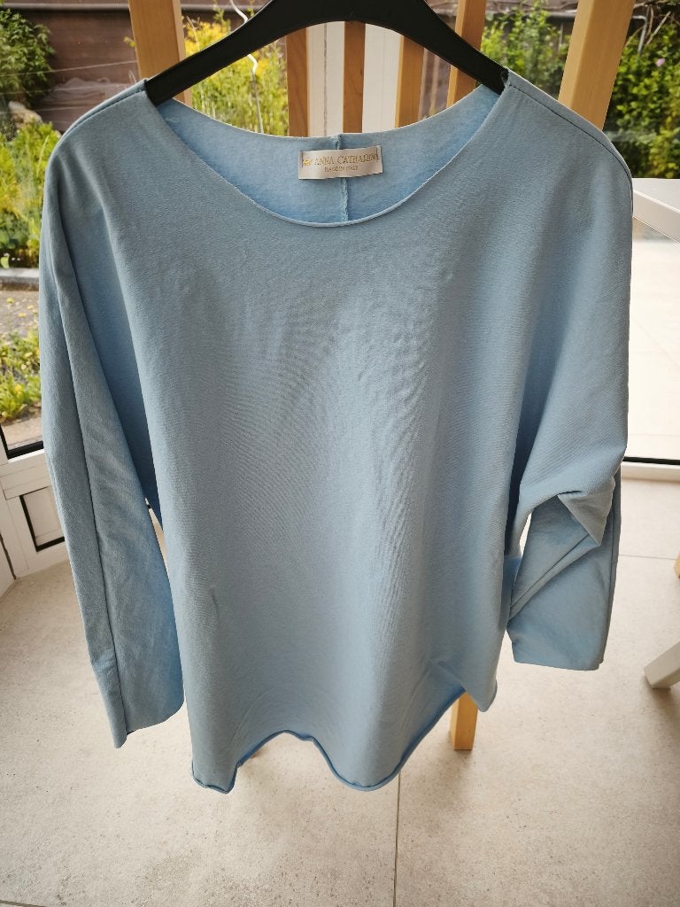 Anna Catharina bloes licht blauw Maat 46 merkkleding, Ophalen, Blauw, Maat 46/48 (XL) of groter, Zo goed als nieuw