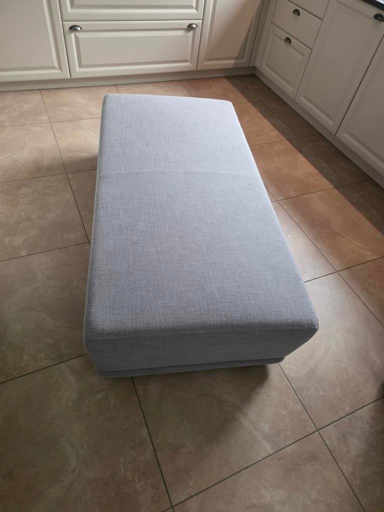 Poef zetel muisgrijs, Huis en Inrichting, Ophalen, 125 cm of meer, Zo goed als nieuw, 75 tot 100 cm