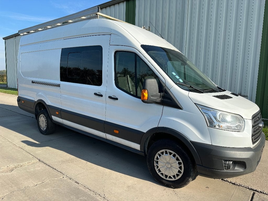 Ford Transit 350 L4H3 - Dubbele cabine 7 plaatsen 2015 airco, Auto's, Euro 5, Zwart, 5 deurs, Particulier
