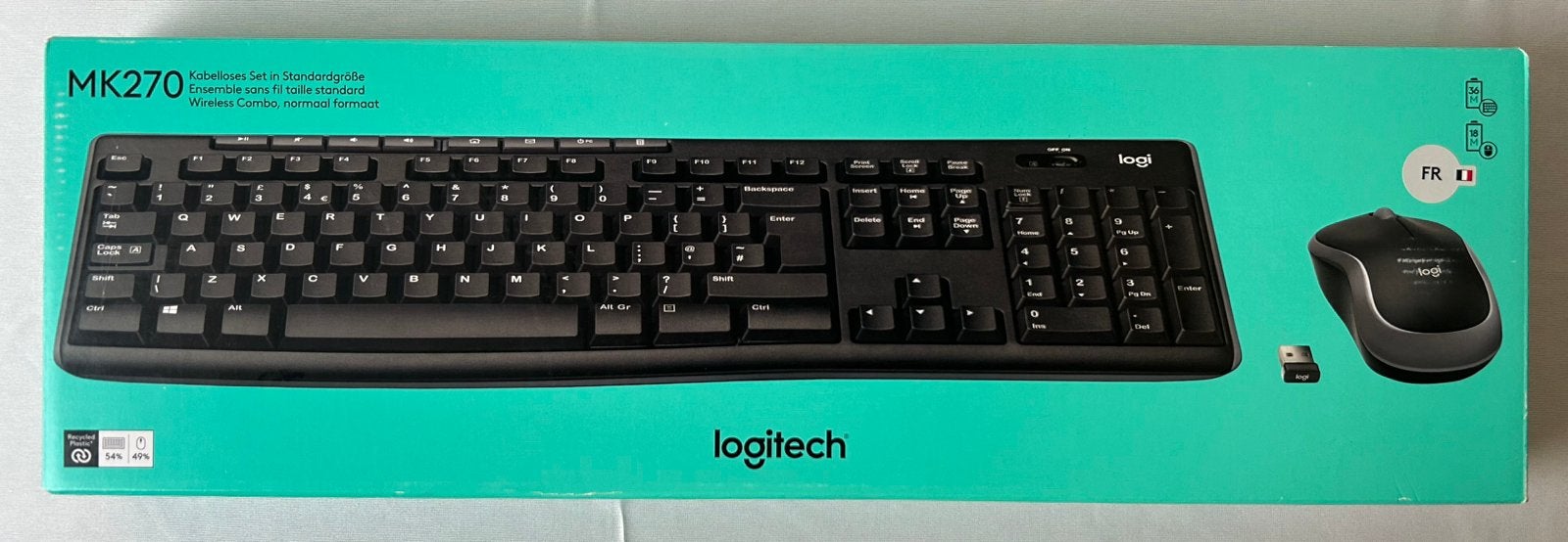 Ensemble clavier + souris sans fil Logitech MK270 – Neuf, Informatique & Logiciels, Enlèvement, Azerty, Neuf, Sans fil
