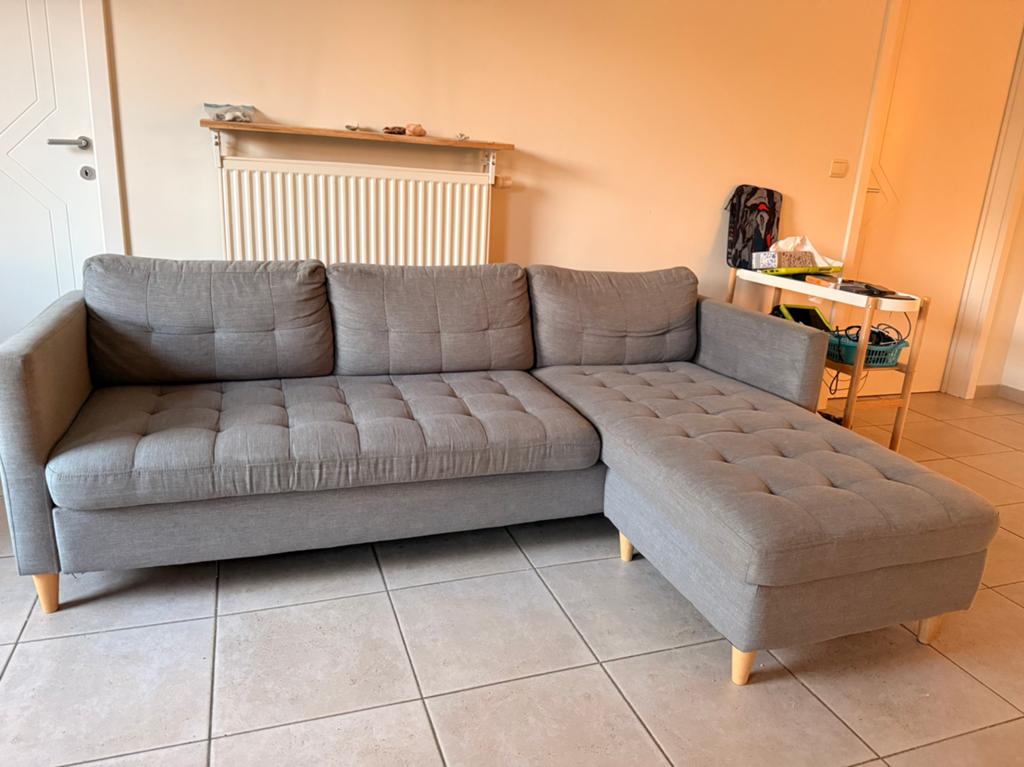 Zetel met chaise longue, Huis en Inrichting, Zetels | Zetels, Ophalen, Gebruikt, 125 tot 150 cm, Hoekbank