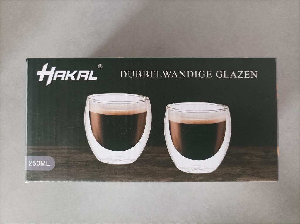 2 sets dubbelwandige glazen Hakal 250ml, Ophalen