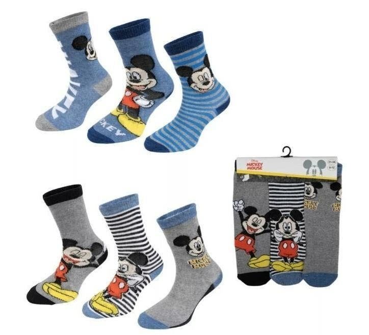 Mickey Mouse Sokken - 3 paar - Maat 23/26 - 31/34 - Disney, Neuf, Garçon, Enlèvement ou Envoi, Mickey Mouse