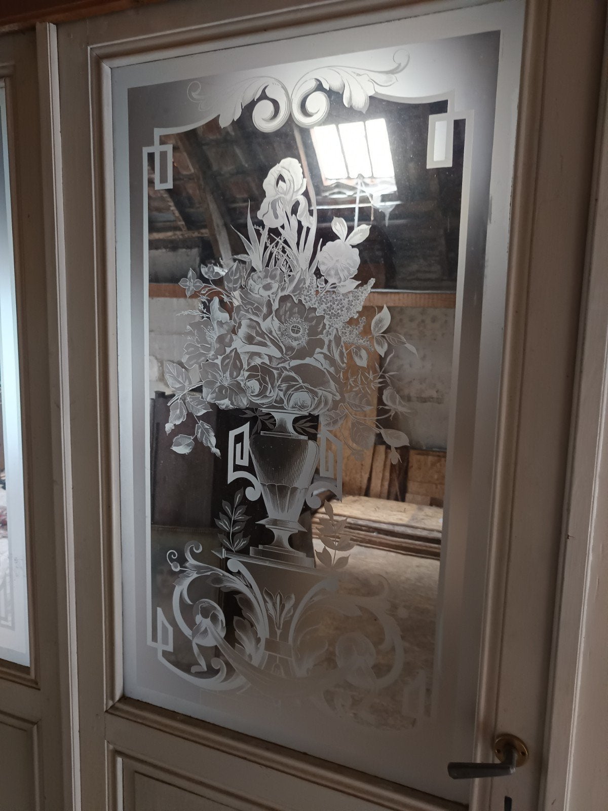 Lot de trois portes art nouveau gravées à l'acide, Enlèvement