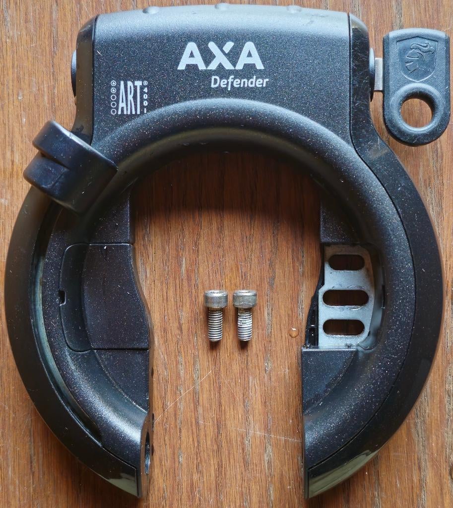 AXA Defender zwart ringslot frameslot 1 sleutel ART-2, Fietsen en Brommers, Ophalen of Verzenden, Gebruikt, Ringslot