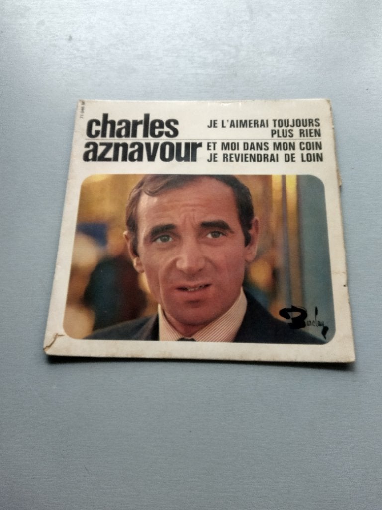 EP 45t Aznavour je l'aimerai toujours, CD & DVD, Vinyles Singles, Enlèvement ou Envoi, Utilisé, 7 pouces, EP