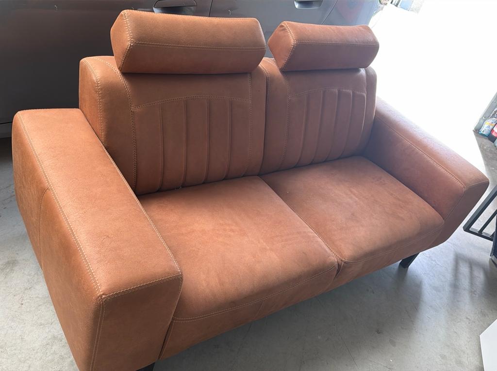 Zetel leder oranje tint bruin, Enlèvement, Comme neuf