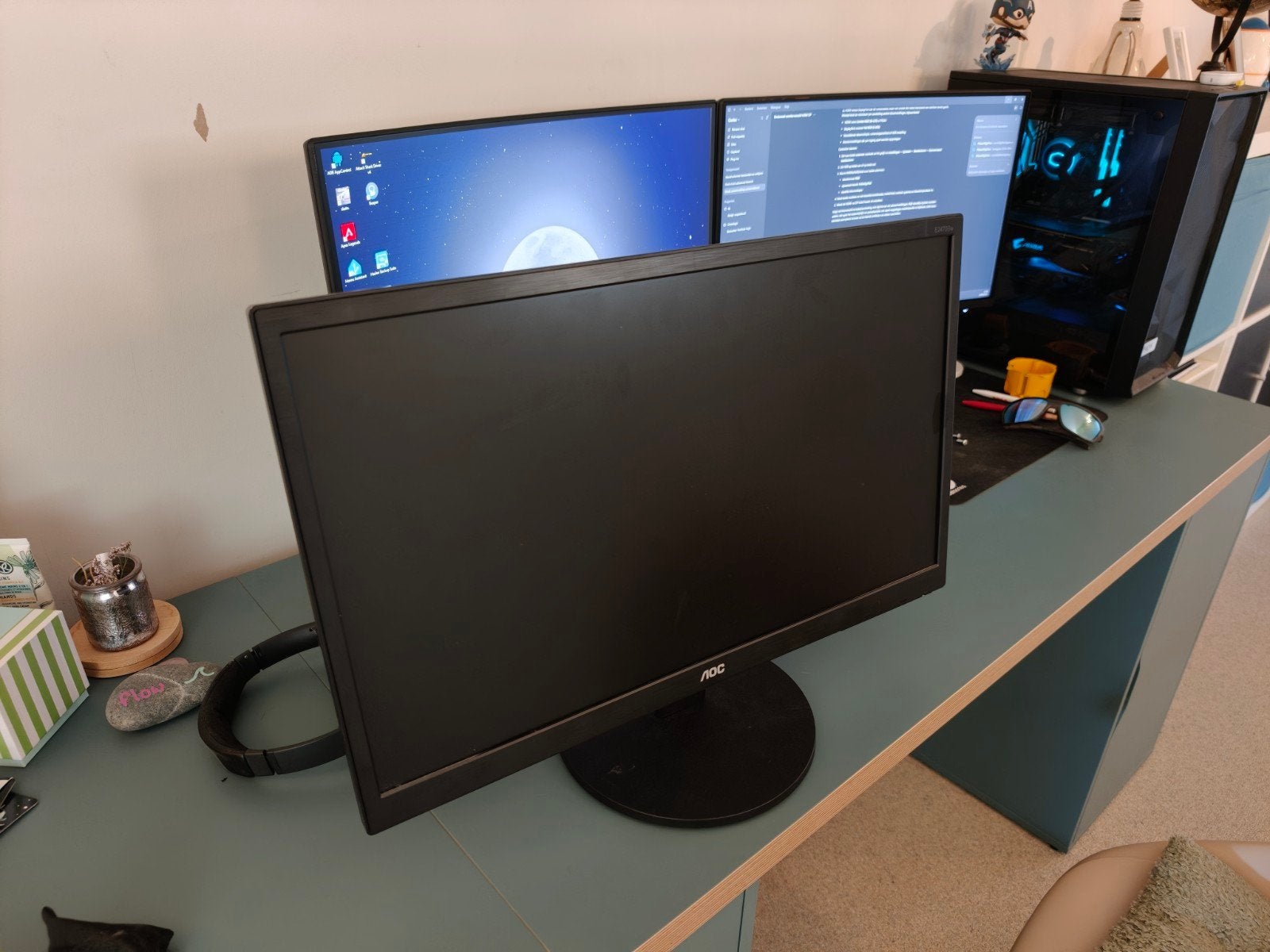 AOC E2470SWH 24'' 60hz PC monitor, Ophalen, HDMI, Zo goed als nieuw, Ingebouwde speakers