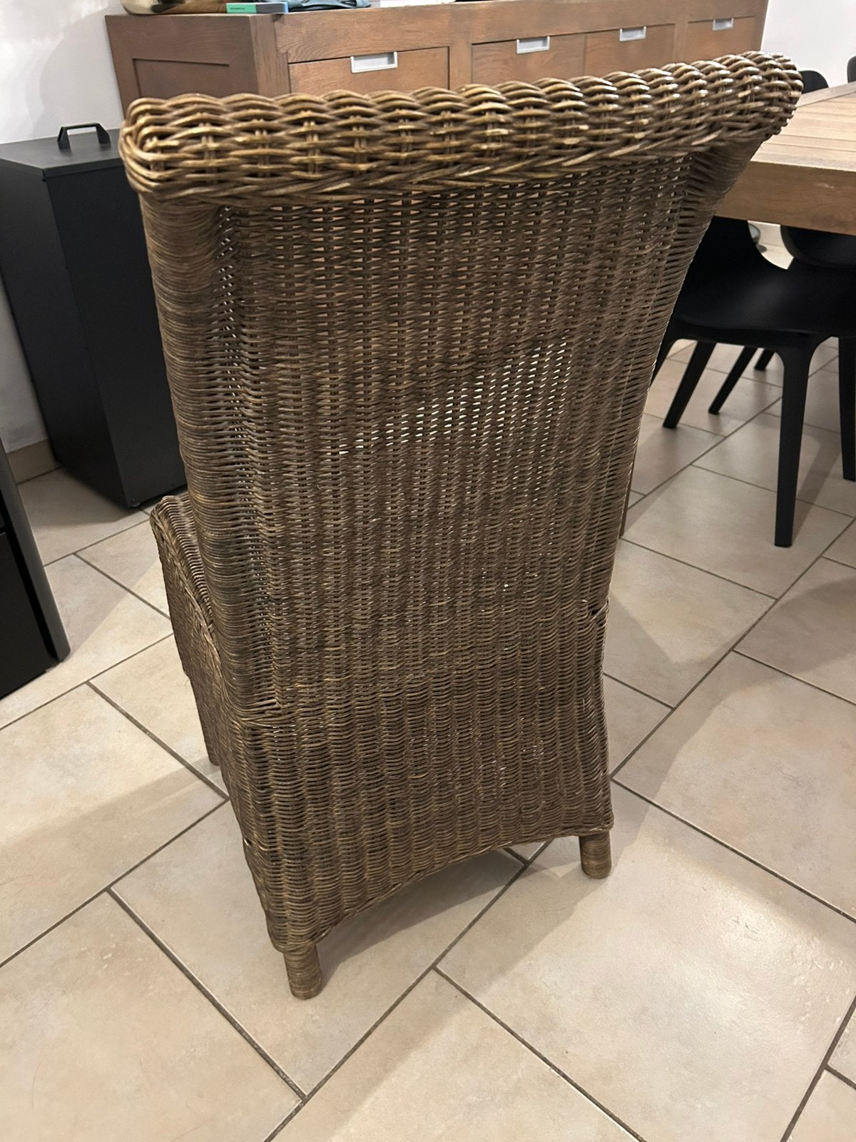 Lot de 6 chaises de salle a manger en osier, Maison & Meubles, Enlèvement, Utilisé