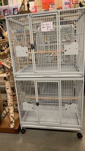 Cage double Strong, Enlèvement, Utilisé, Métal, Volière