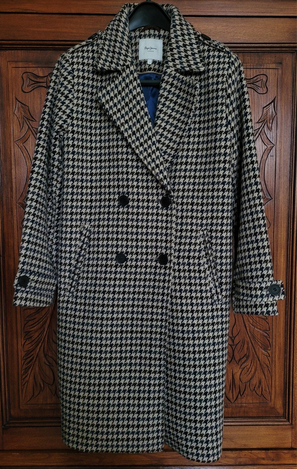Mooie lange & warme winterjas merk Pepe Jeans, ruime S, als, Ophalen of Verzenden, Beige